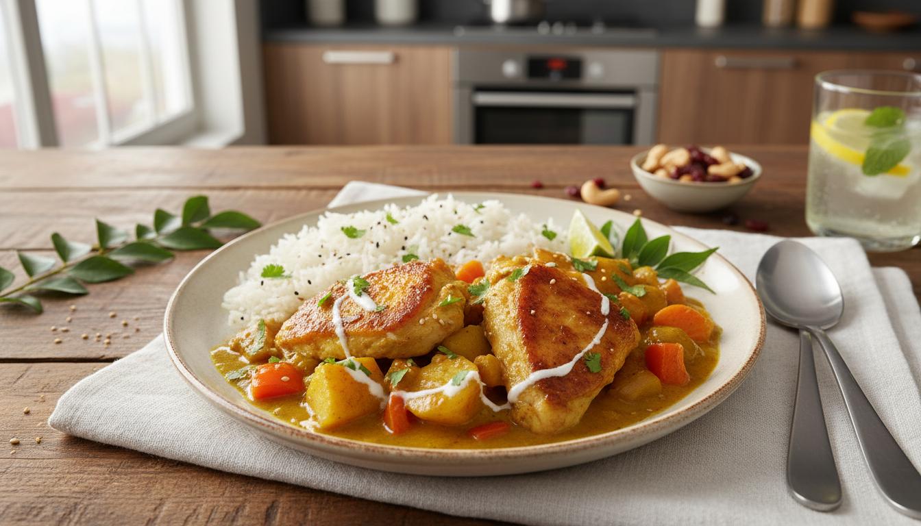 Poulet Express au Curry (Spécial Congelé) au Cookeo