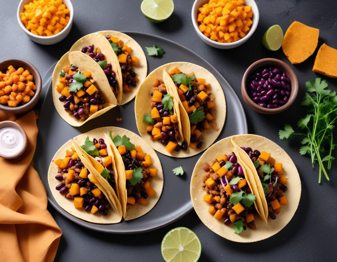 Tacos Gourmands au Butternut Rôti et Haricots Noirs