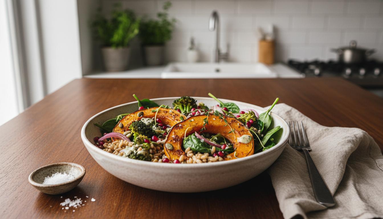 Bol Végétal au Petit Épeautre et Potimarron Rôti