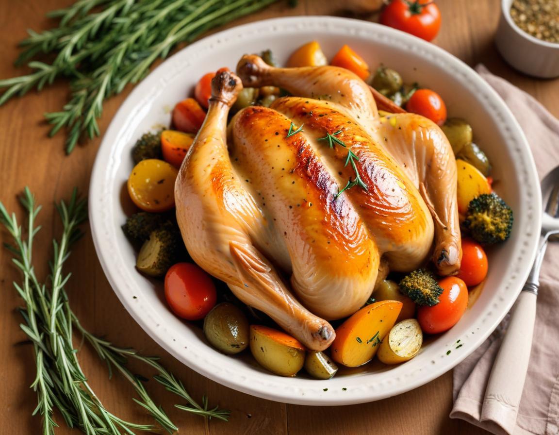Poulet rôti aux légumes d'automne et herbes de Provence