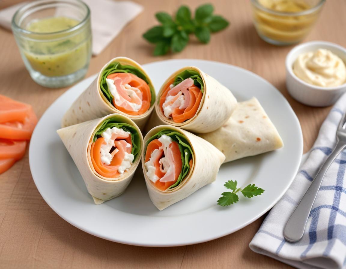 Mini-wraps au saumon et fromage frais