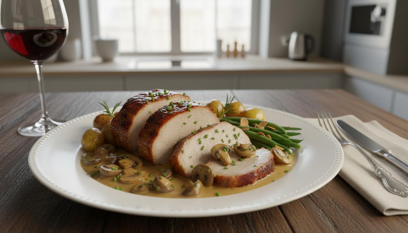 Rôti de Porc Fondant aux Champignons au Cookeo