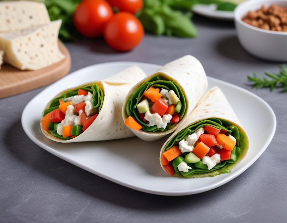 Wraps au fromage de chèvre et légumes frais