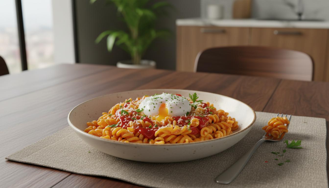 Pâtes  à l'Œuf et au Ketchup