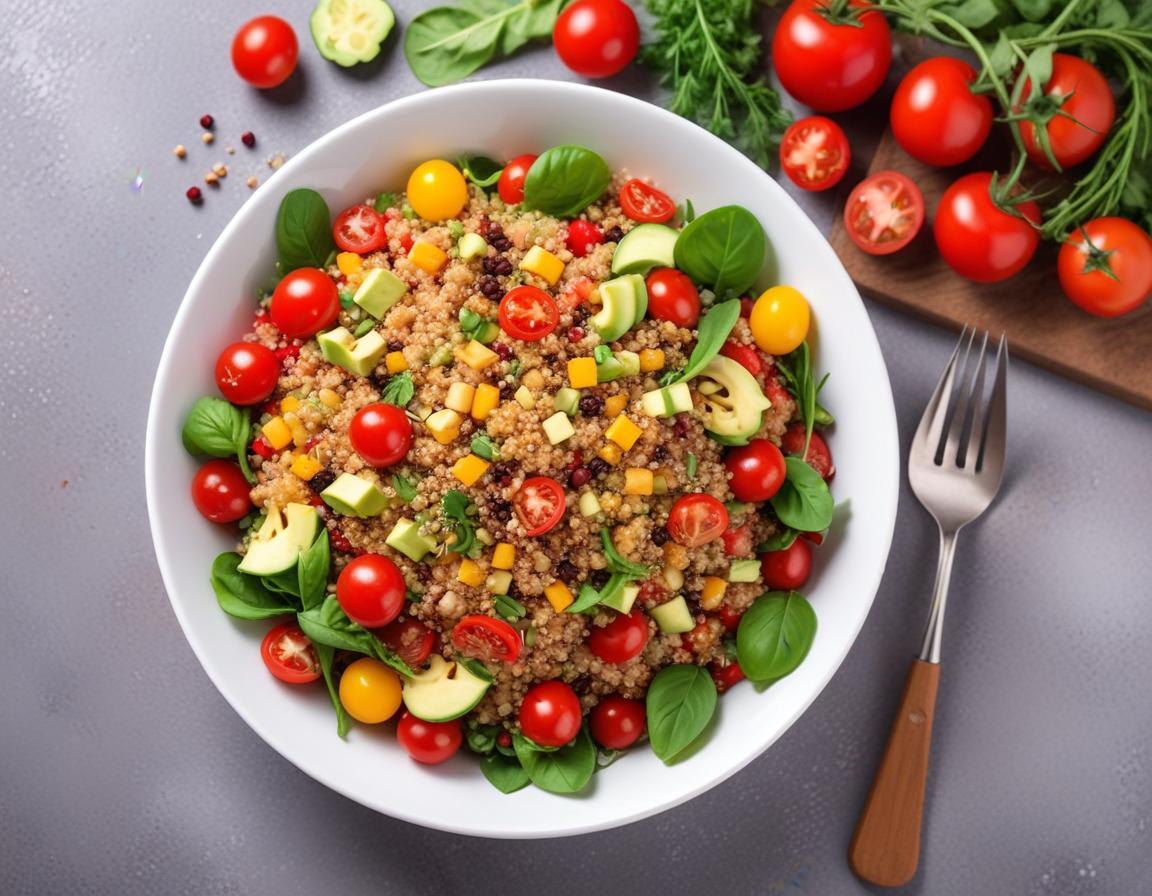 Salade estivale de quinoa aux légumes croquants