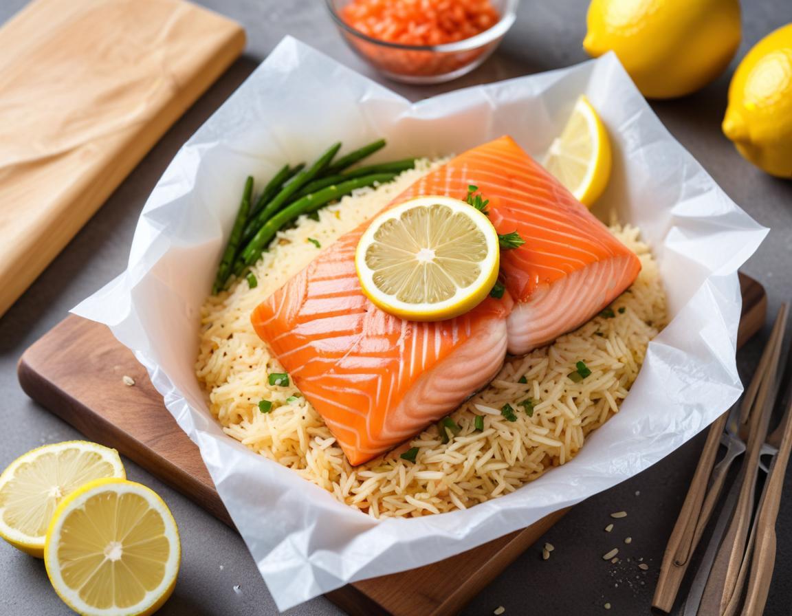 Papillote de Saumon Citronné au Riz Basmati