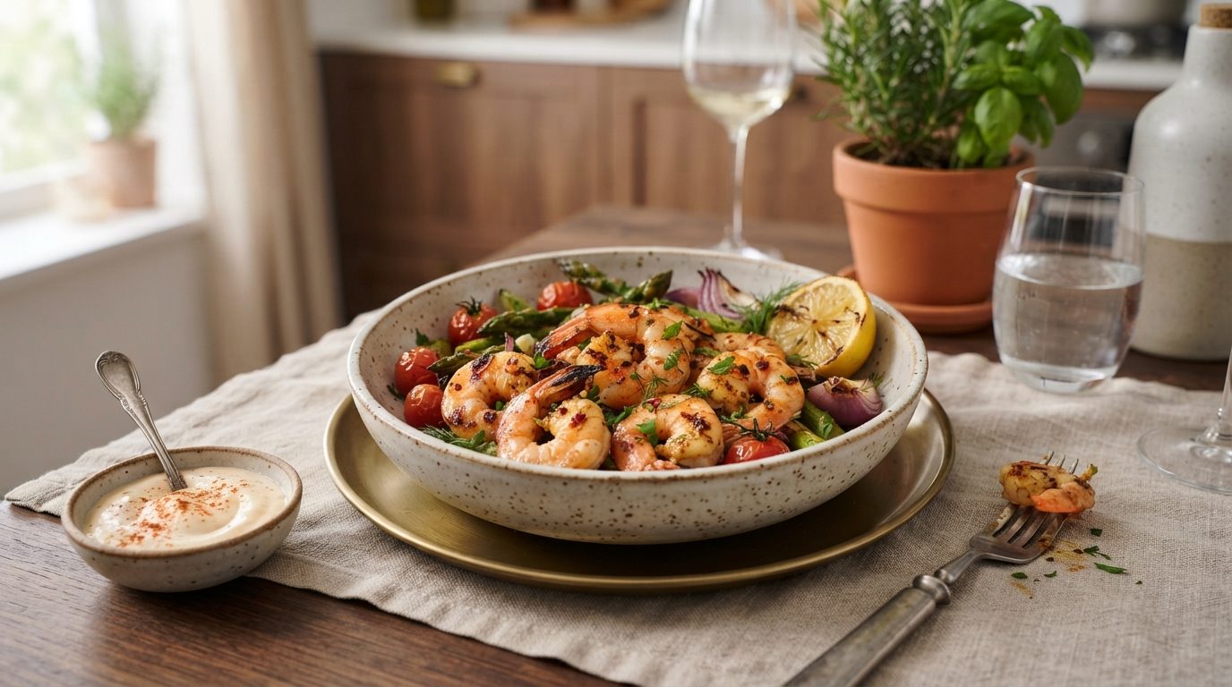 Crevettes marinées croustillantes au air fryer