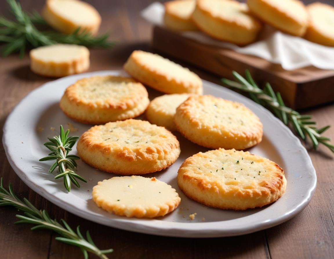 Sablés croustillants au parmesan et romarin
