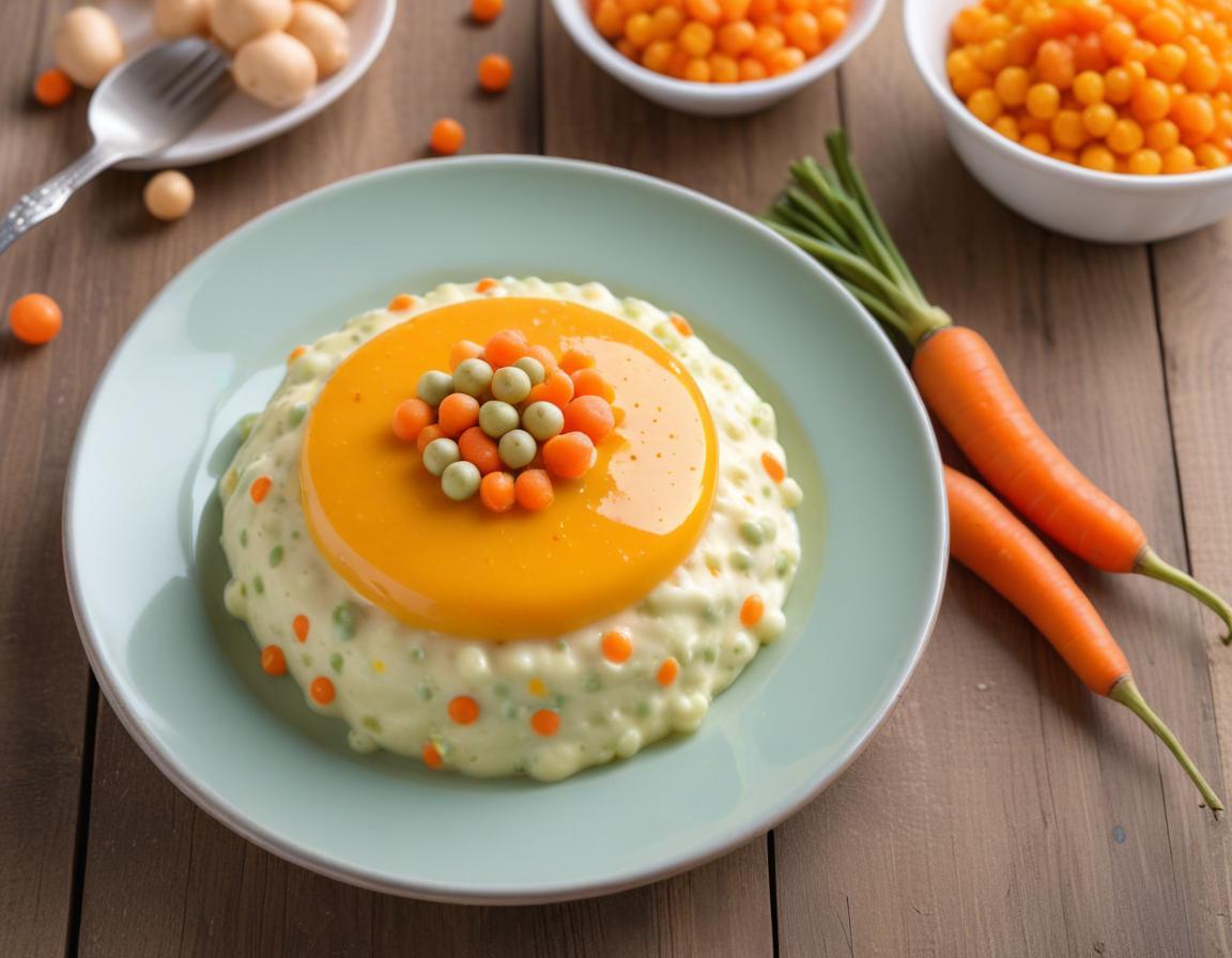 Mousse de Pois Cassés aux Carottes Glacées