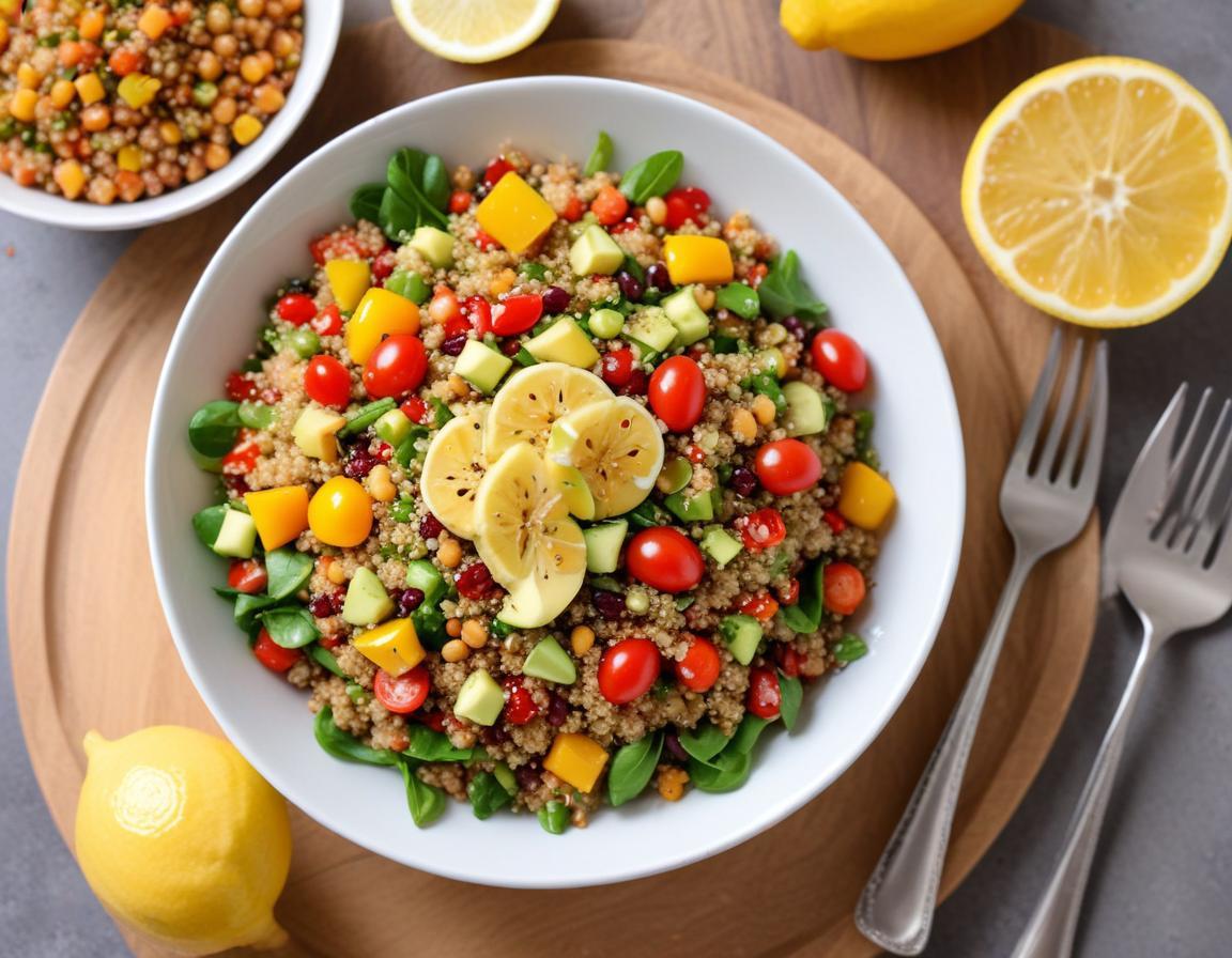 Salade de Quinoa aux Légumes Croquants et Vinaigrette Citronnée