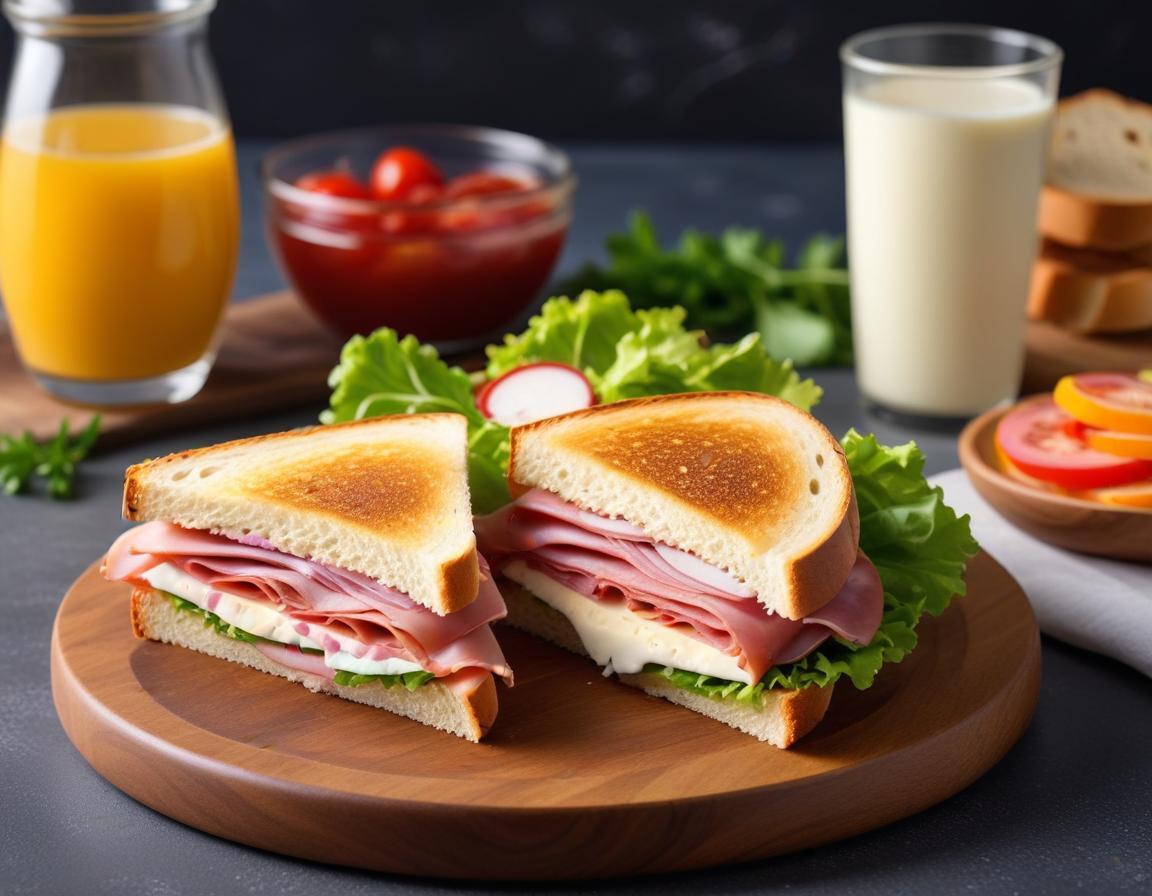Sandwich Gourmand au Jambon de Pays, Fromage Frais et Salade