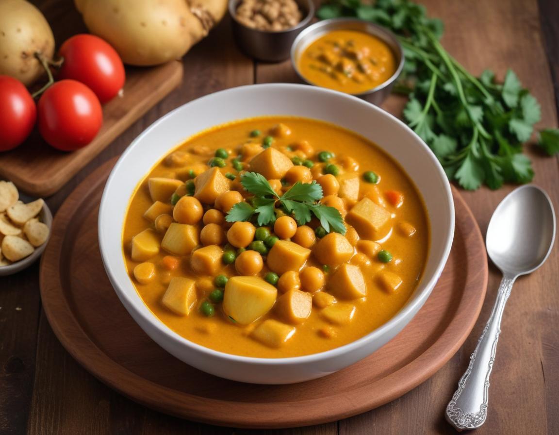 Curry de patate douce et pois chiches au lait de coco