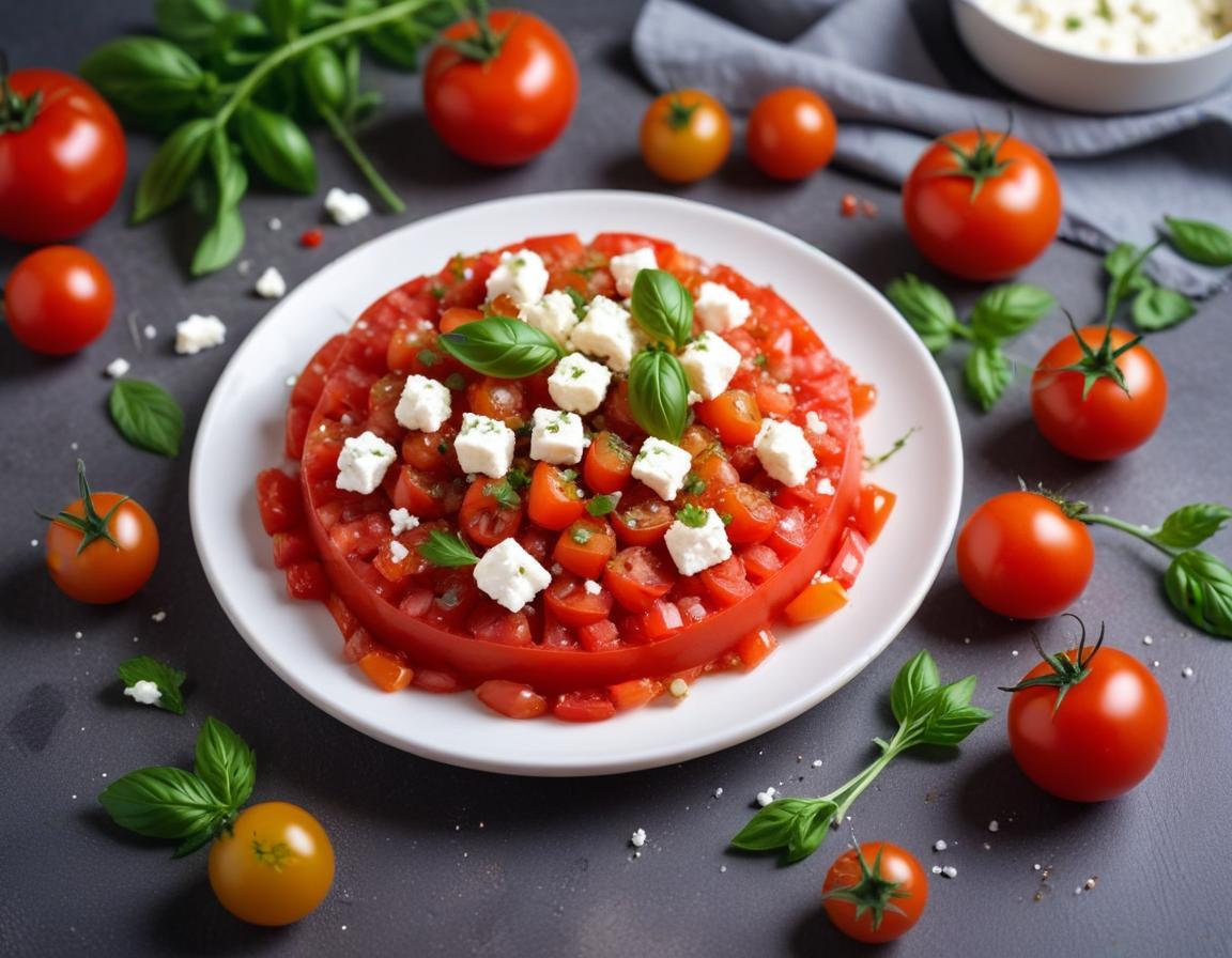 Tartare de tomates à la feta et à l'origan