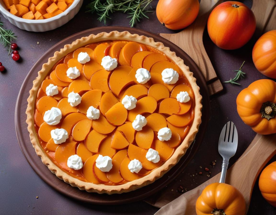 Tarte Gourmande Butternut, Oignon Rouge et Chèvre au Miel