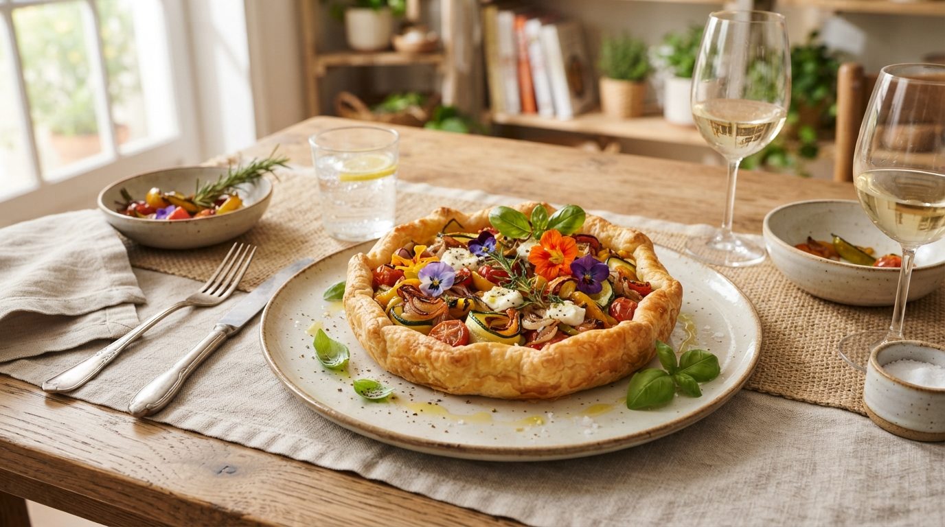 Tarte rustique aux poireaux et au chèvre frais