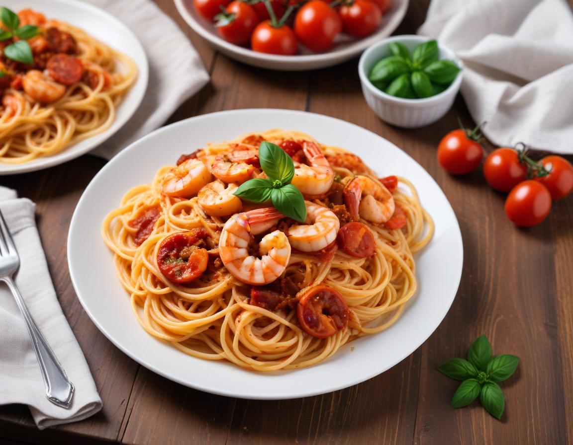 Spaghetti aux Crevettes et Chorizo