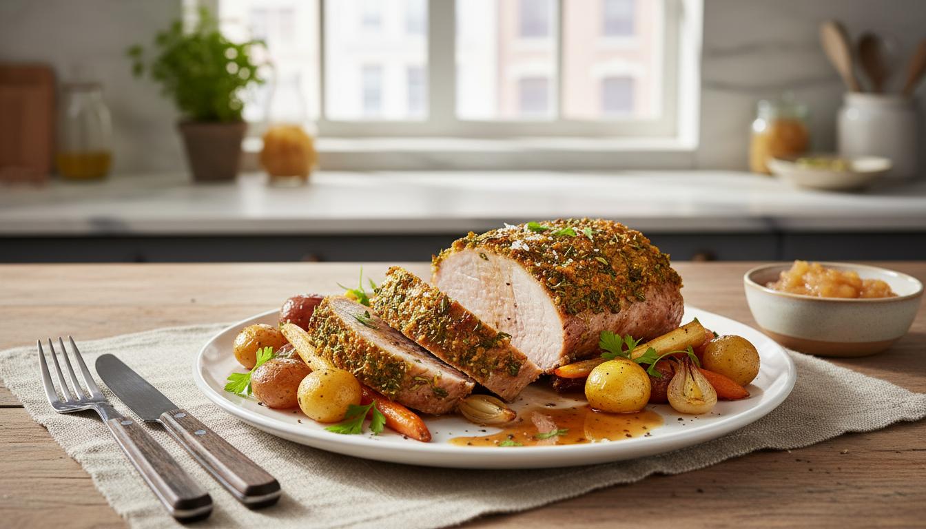 Rôti de Porc Herbacé (Sans Romarin) à l'Air Fryer