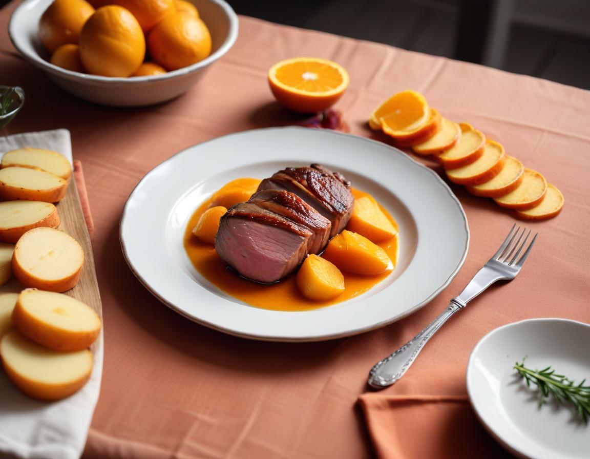 Magret de Canard à l'Orange et sa Purée de Patates Douces
