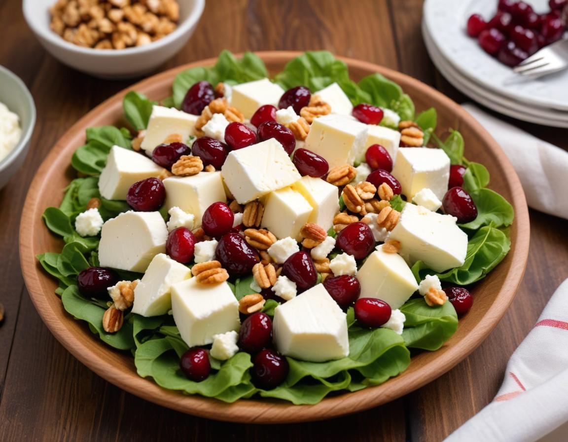 Salade fraîcheur d'été au chèvre, noix et cranberries