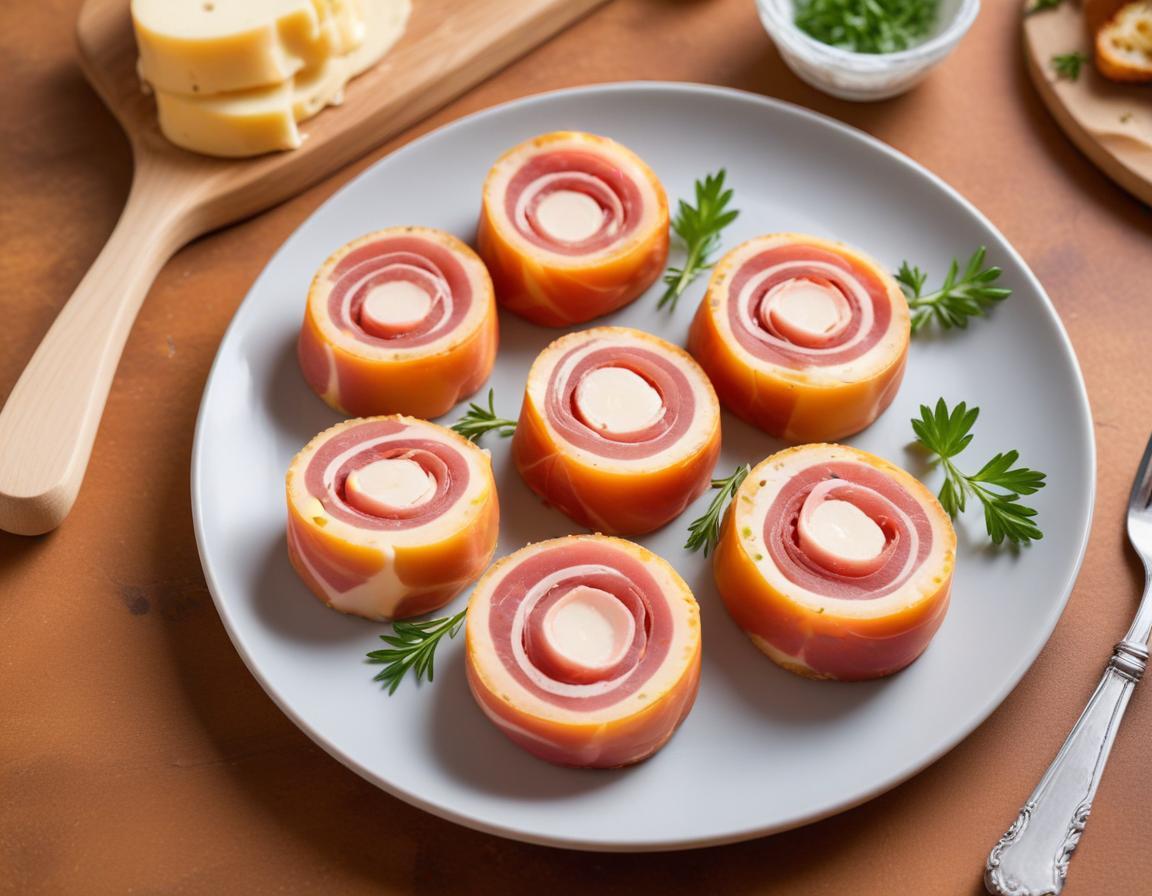 Roulés de jambon cru au fromage frais