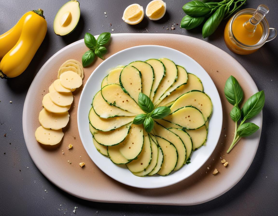 Carpaccio de courgettes au parmesan et basilic