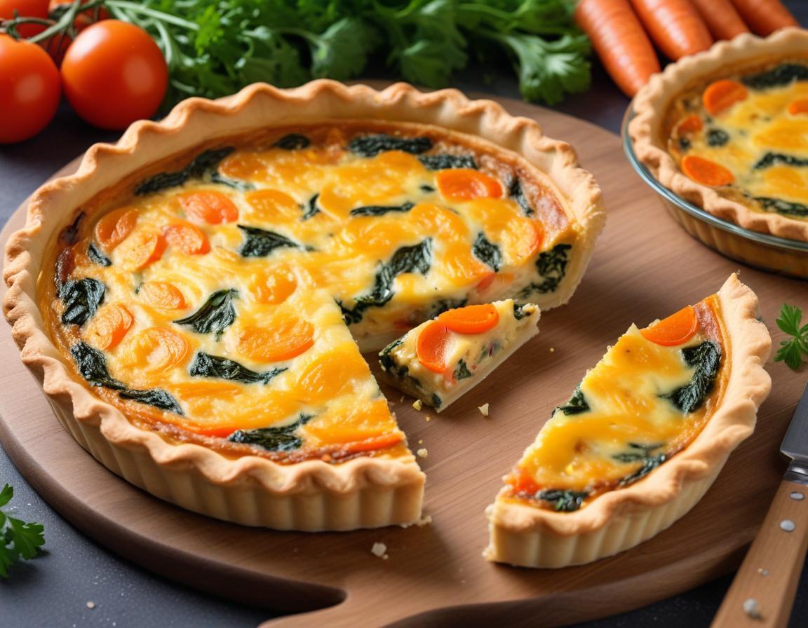 Quiche printanière aux poireaux, épinards et carottes