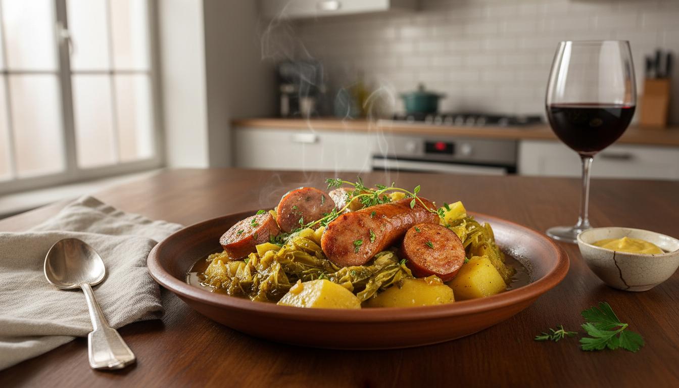 Potée de Chou Vert aux Saucisses Fumées Express au Cookeo