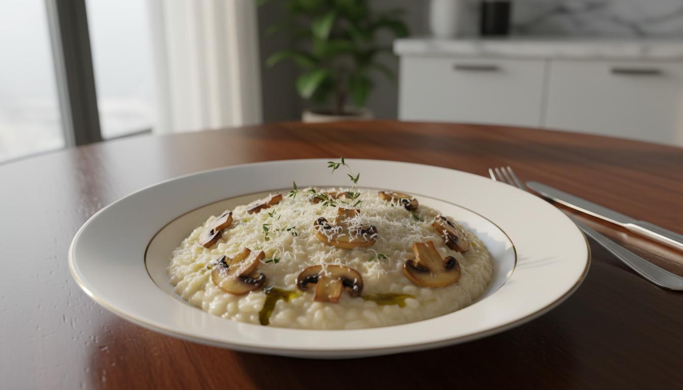 Risotto Royal aux Champignons de Paris et Parmesan