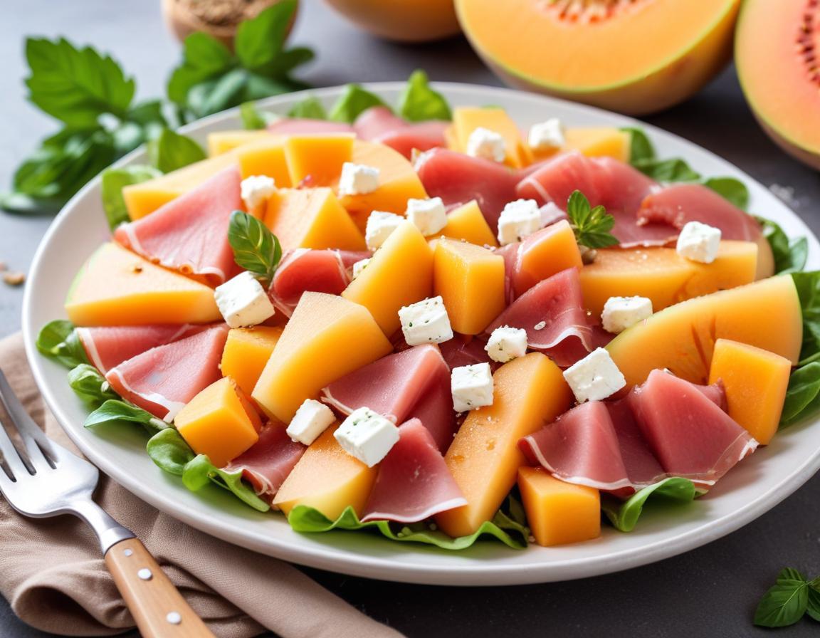 Salade Estivale Melon, Jambon Cru et Feta
