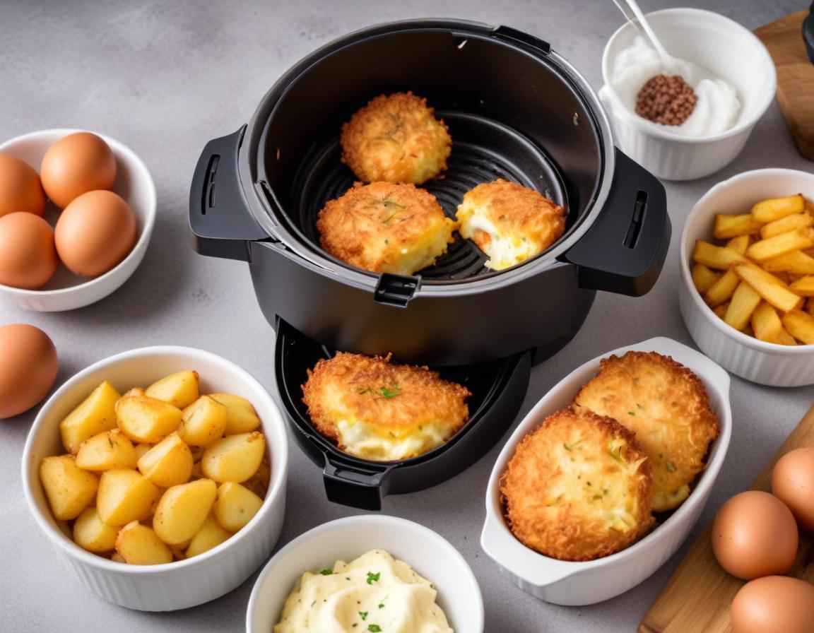 Pommes de Terre Rissolées et Œufs Cocotte à l'Air Fryer