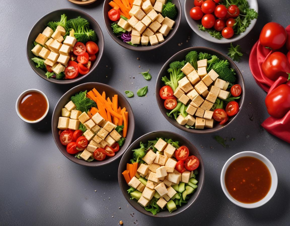 Salade de Tofu Mariné et Crudités Croquantes