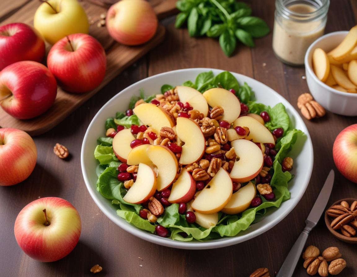 Salade Croquante de Chou Rouge, Pommes et Noix