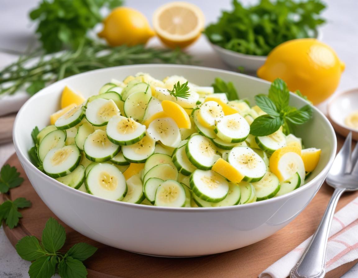 Salade de Concombre Rafraîchissante à la Crème d'Aneth et Citron