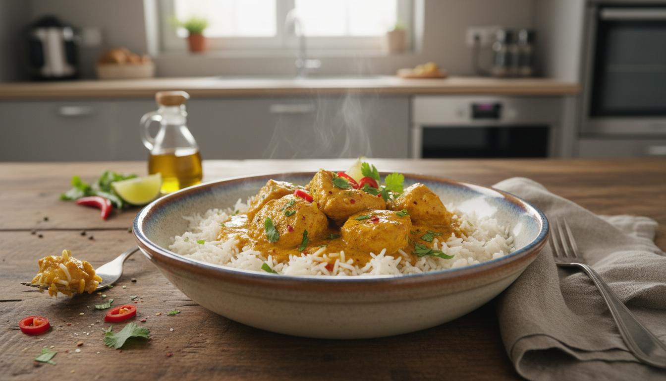 Poulet Express au Curry sans Crème ni Oignon (Spécial Congelé) au Cookeo