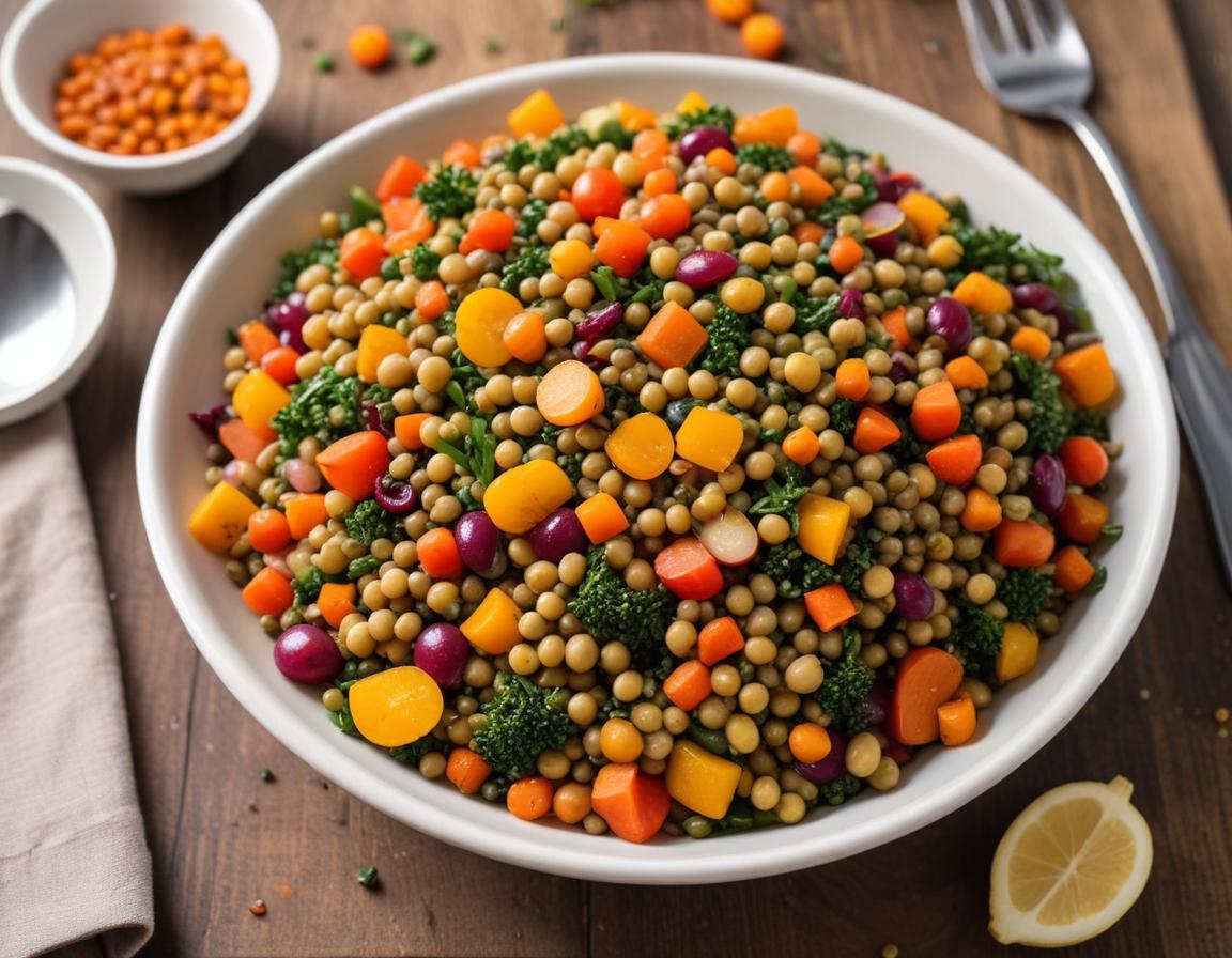 Salade d'Automne aux Lentilles et Légumes Racines Rôtis