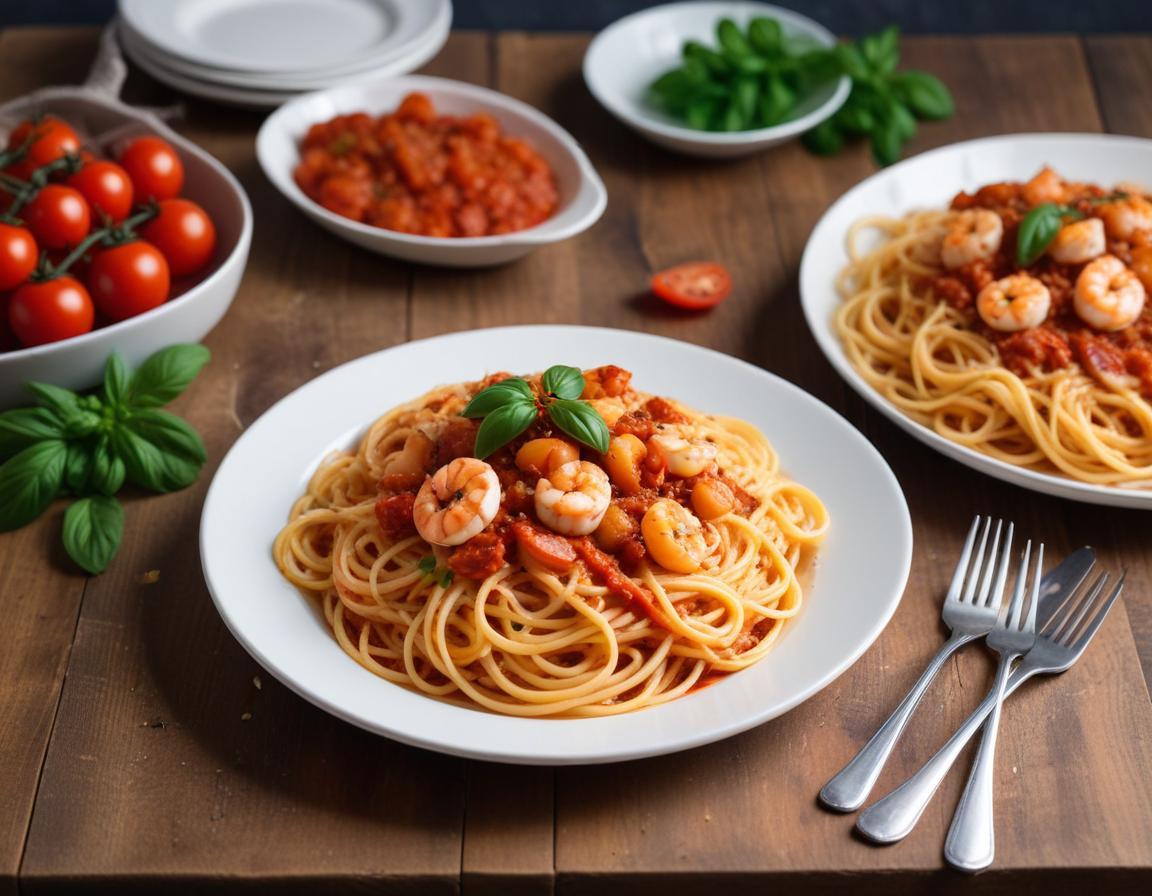 Spaghetti Crémeux aux Crevettes et Chorizo