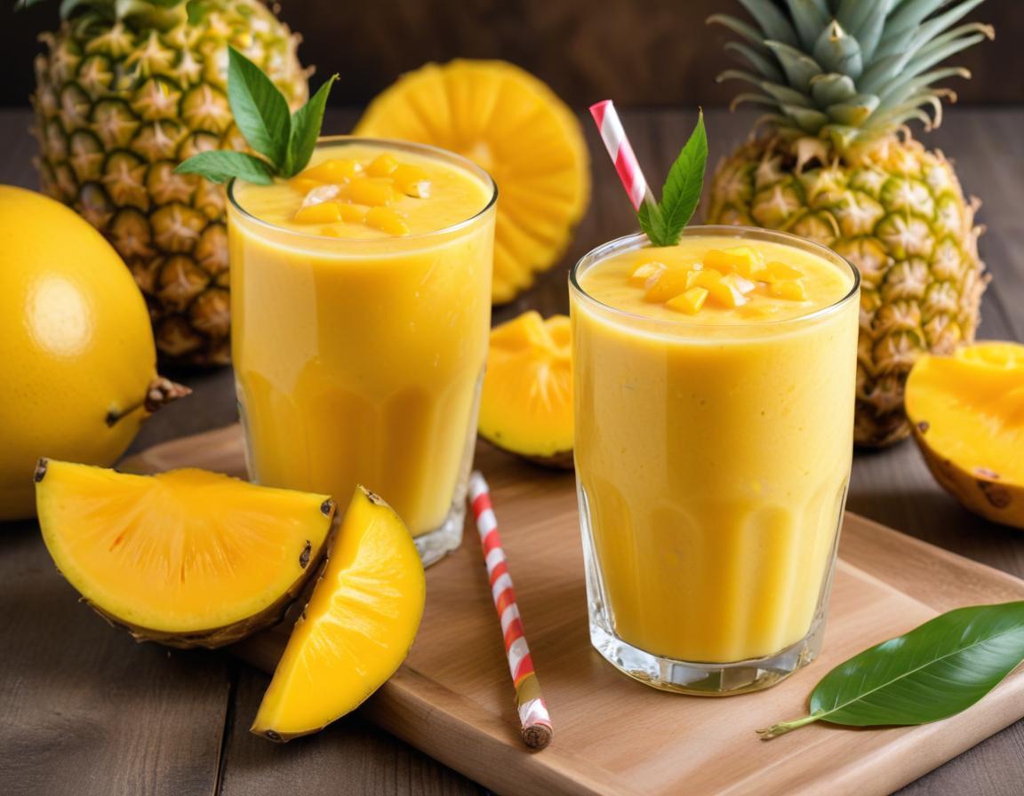Smoothie Tropical Glacé Mangue-Ananas