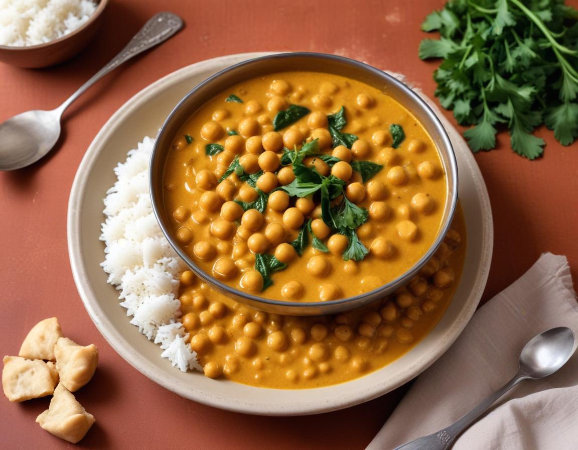 Curry de pois chiches au lait de coco et épinards