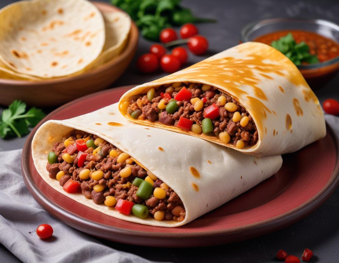 Burrito Confortable au Bœuf Haché et Haricots Rouges