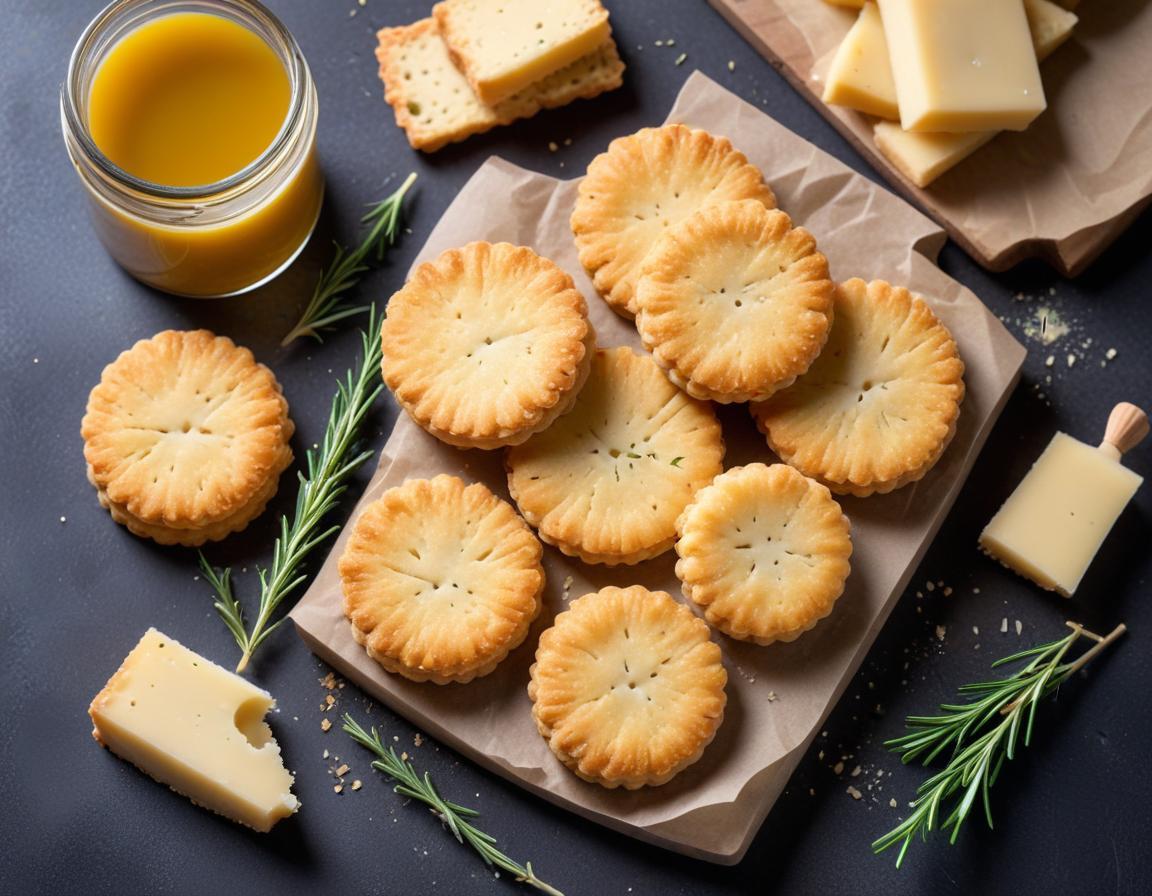 Sablés Croquants au Parmesan et Romarin Frais