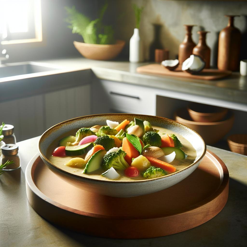 Curry de légumes nouveaux au lait de coco