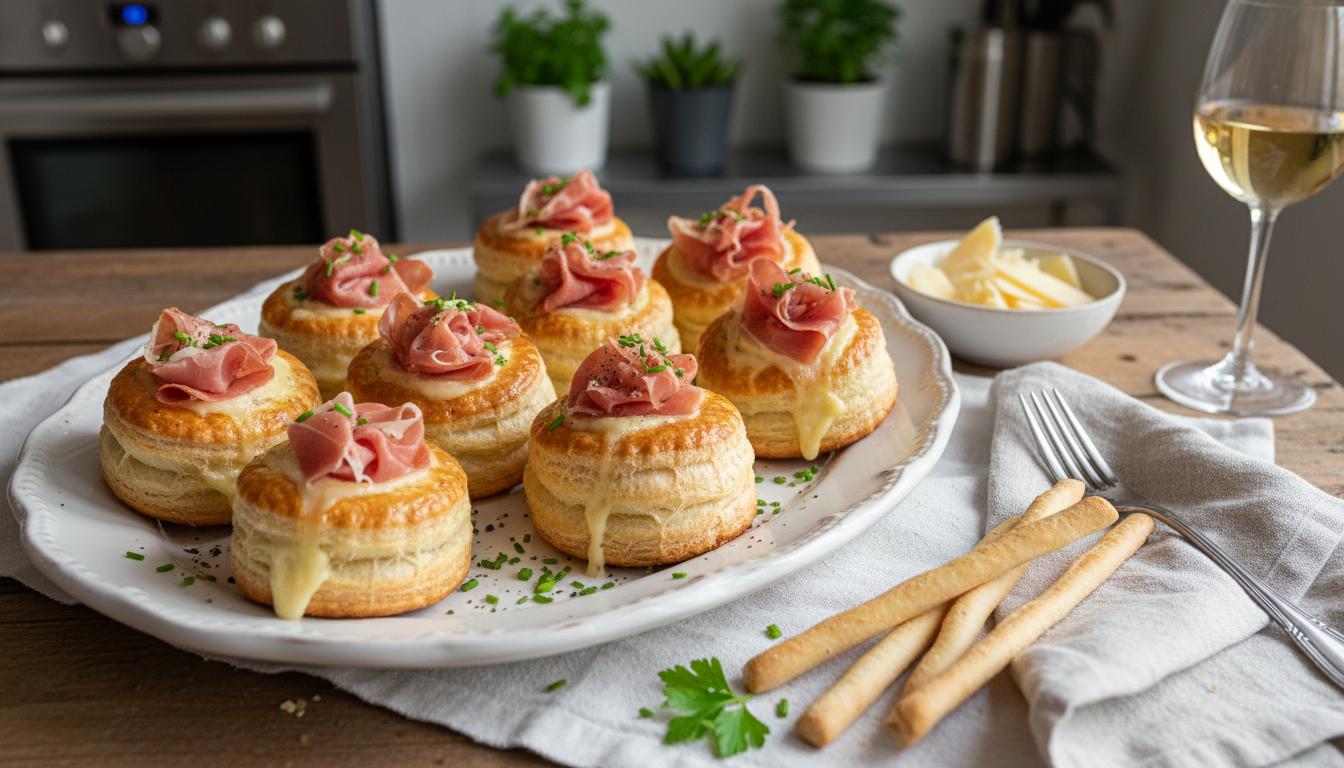 Bouchées Feuilletées au Jambon Sec et Comté