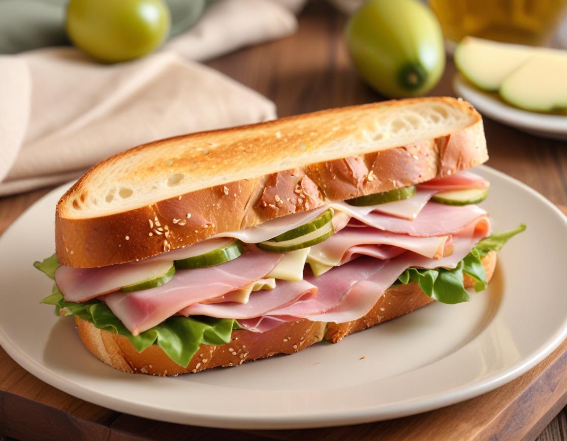 Sandwich au jambon de pays, comté et cornichons (à emporter)