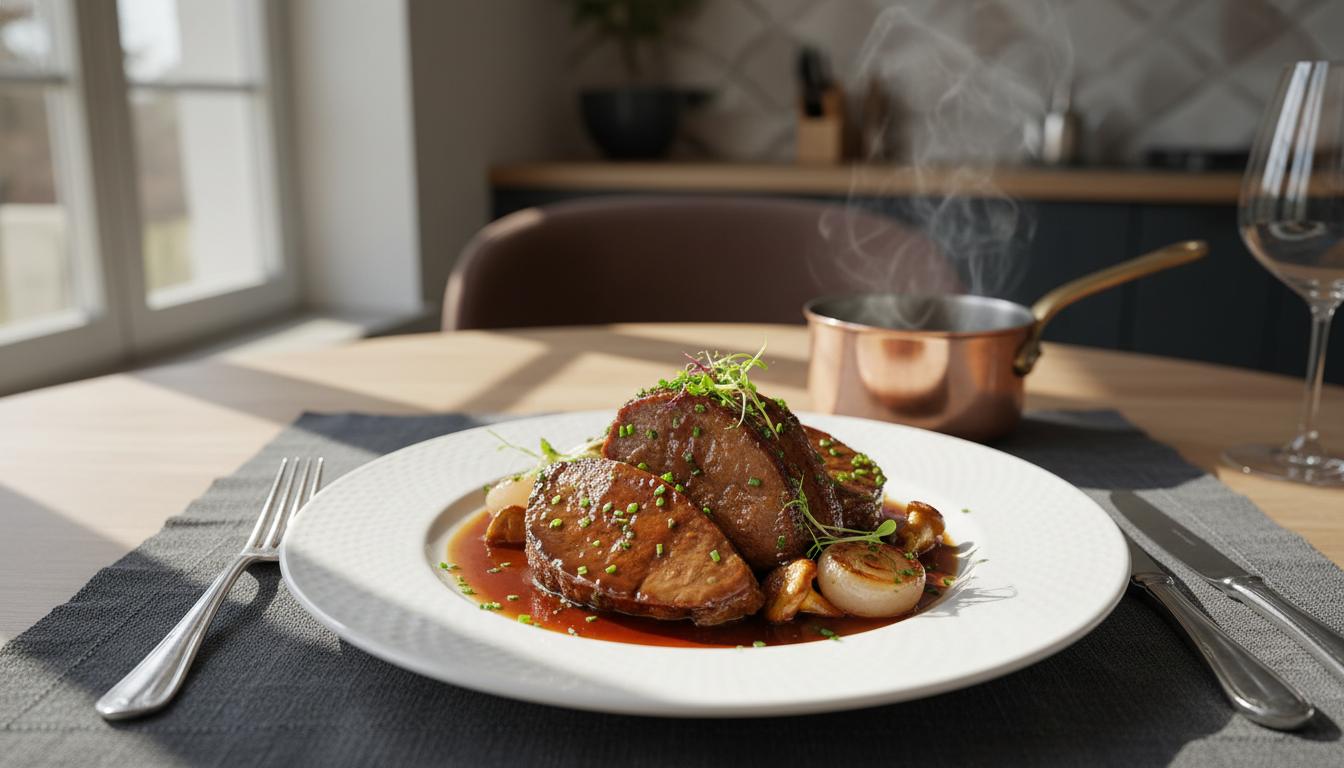 Langue de Bœuf Fondante à la Sauce Madère au Cookeo