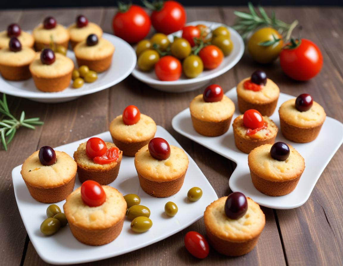 Mini Cakes Estivaux aux Olives et Tomates Séchées