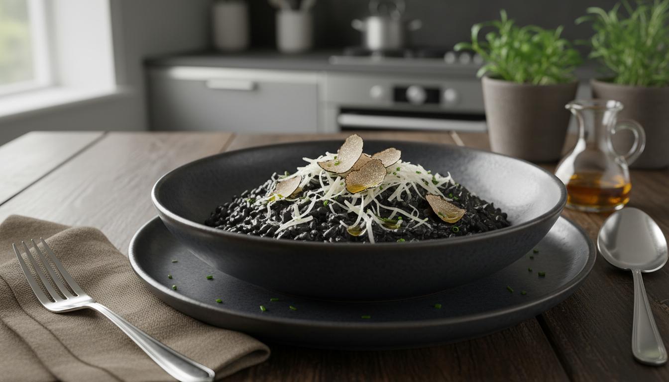 Risotto Noir Mystère à la Truffe et Parmesan