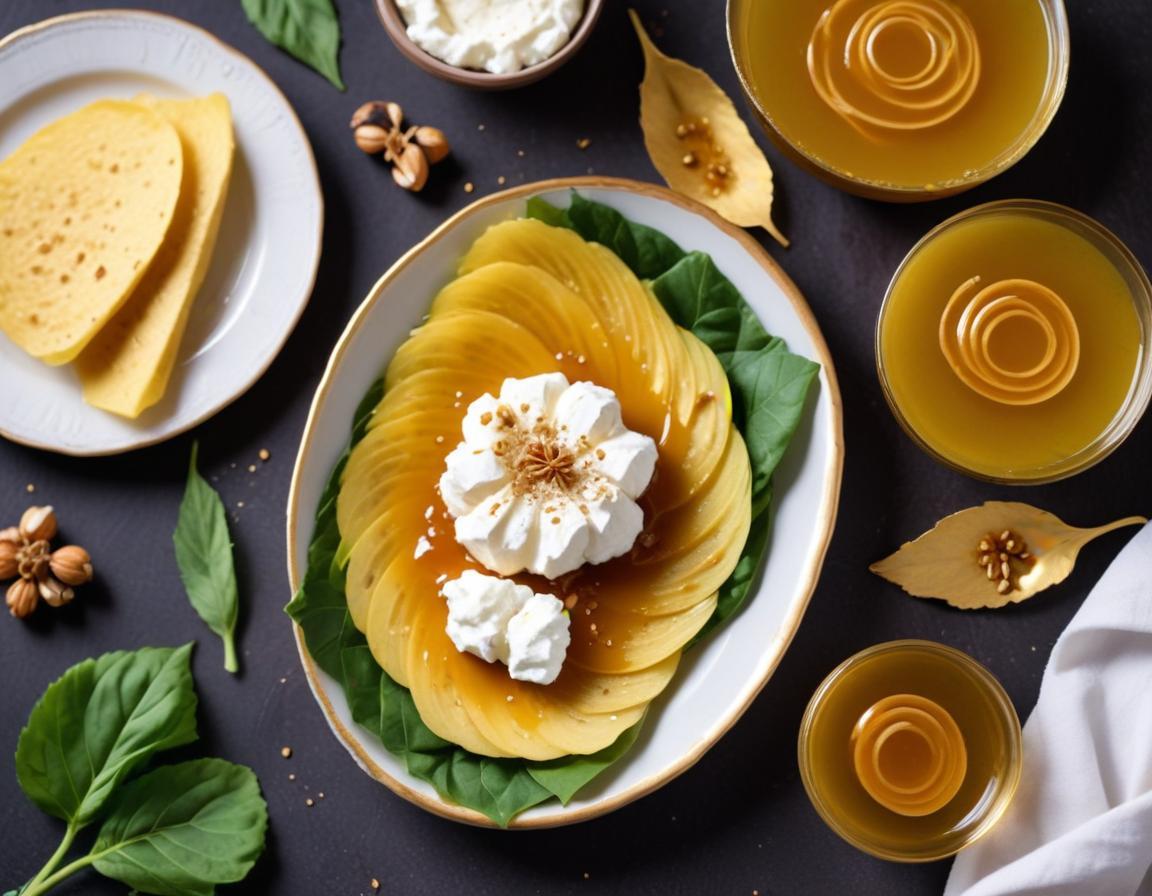 Feuilles d'Or aux Courgettes, Chèvre et Miel