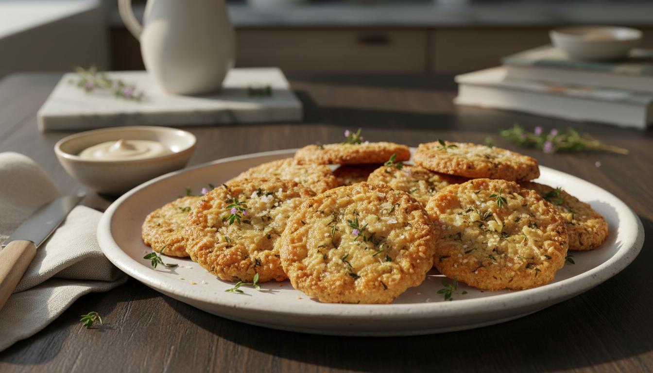 Cookies croustillants au Parmesan et Thym frais