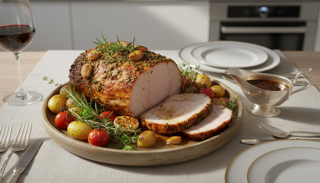 Rôti de Porc Traditionnel aux Herbes et à l'Ail