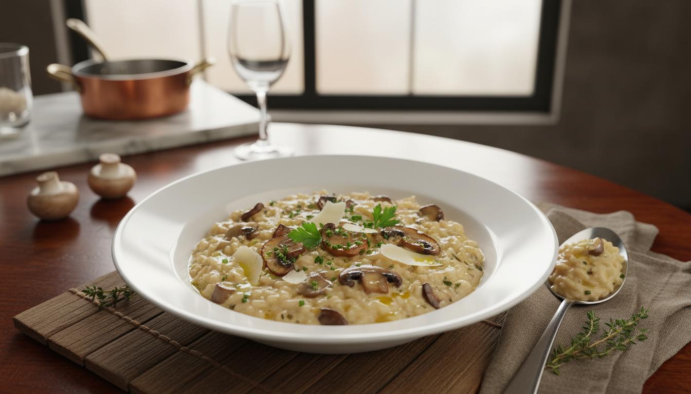 Risotto Crémeux aux Champignons de Paris et Cèpes